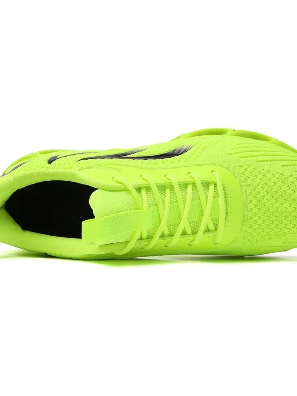 Women's Fluorescent Green Mesh Sneakers Athletic Running Walking Shoes Lace-up